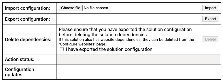 Import/Export UI via direct URL