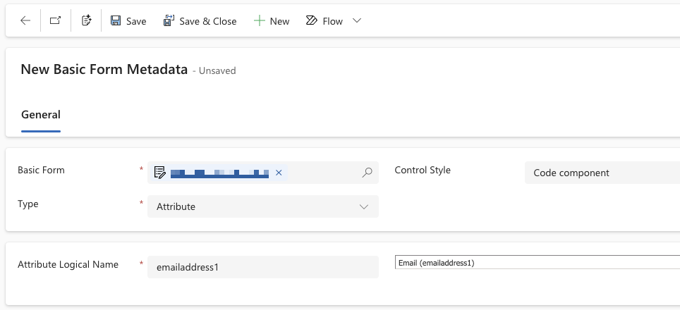 New Basic Form Metadata
