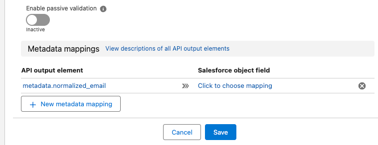 Email metadata mappings