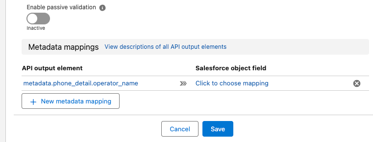 Phone metadata mappings